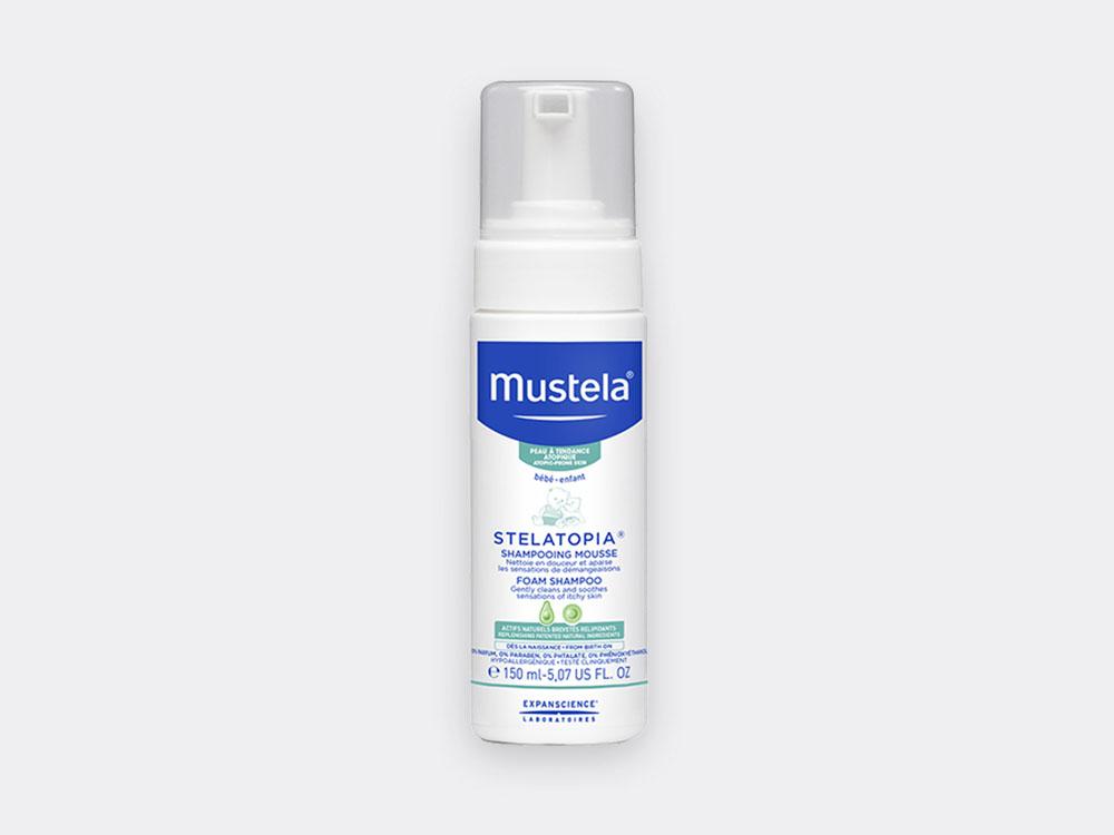 Mustela Stelatopia Foam shampoo for babies with atopic-prone skin