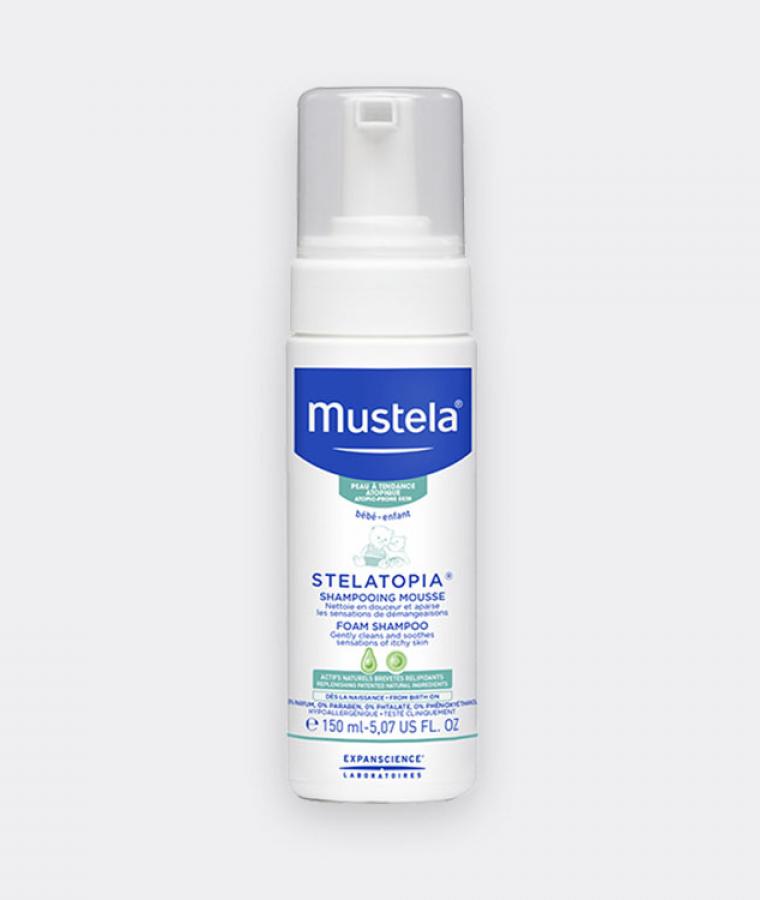 Mustela Stelatopia Foam shampoo for babies with atopic-prone skin