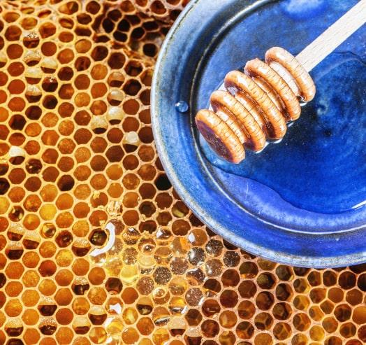 Beeswax from bees treated like queens